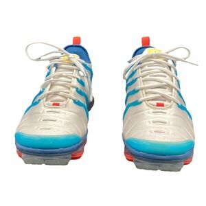 Nike Air Vapormax Plus White Industrial Blue Citron Red Mens Size 10